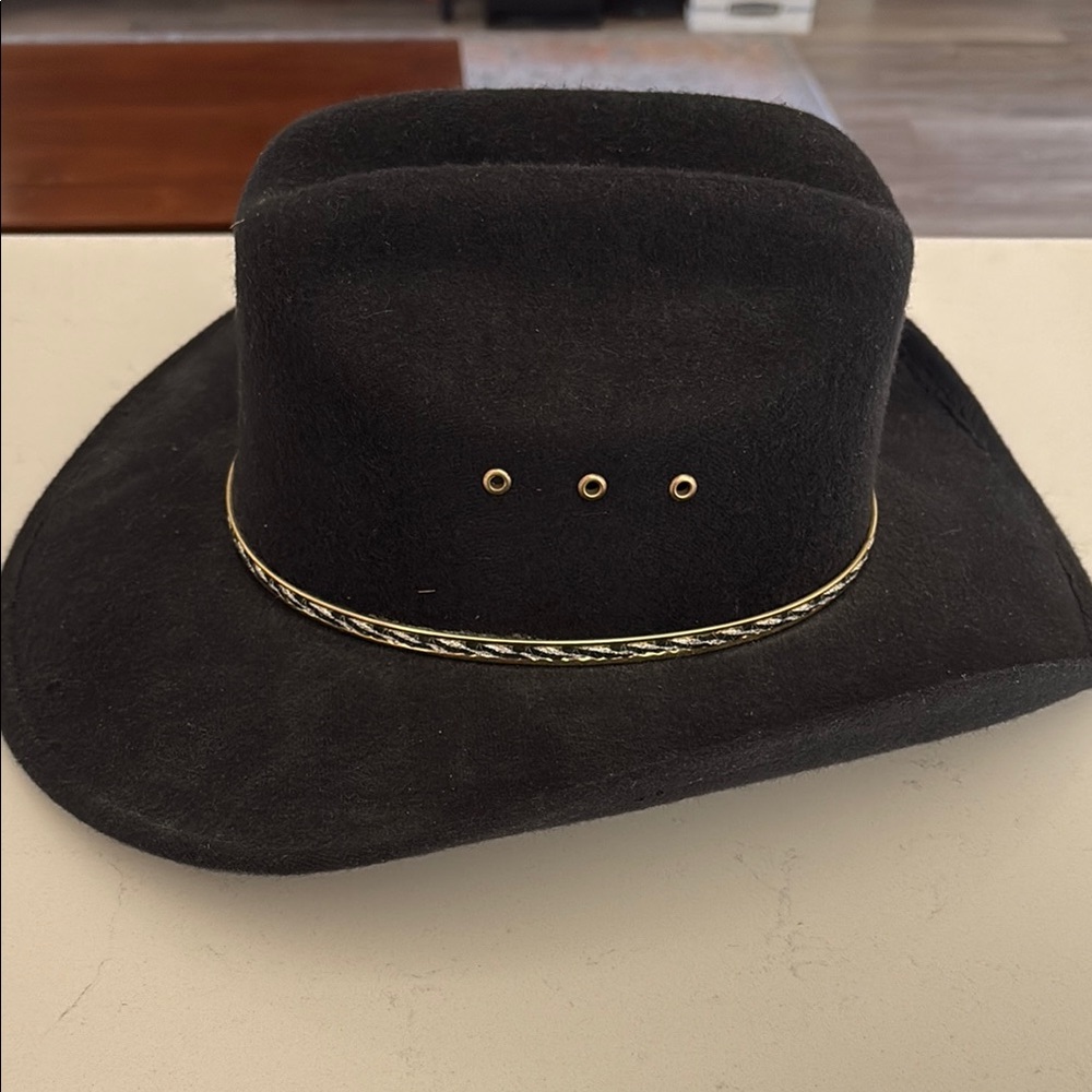 Black Cowgirl 🤠 Hat with Gold Accents